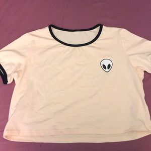 Peach Alien Crop Top
